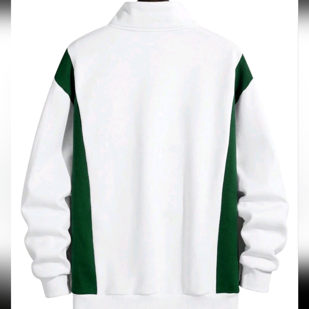 Men's Fashionable Autumn Winter American Street Style Stand Collar Sweatshirt - Picture 6 of 9